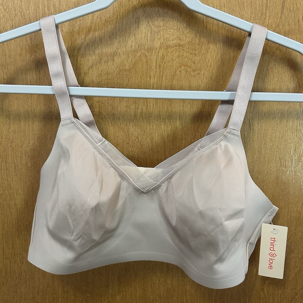 NWT $68 Third Love 24/7 Classic Unlined Wireless Minimizer Bra Taupe Sz 36C